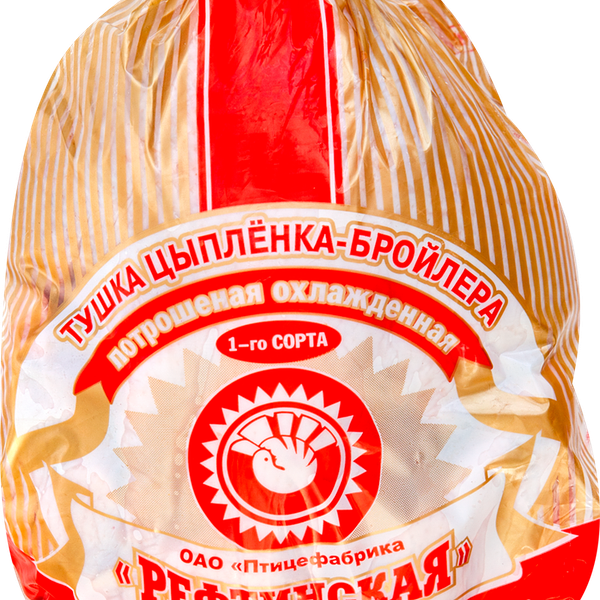 Тушка цыпленка-бройлера РЕФТИНСКАЯ 1с охл. пакет вес до 2.3 кг