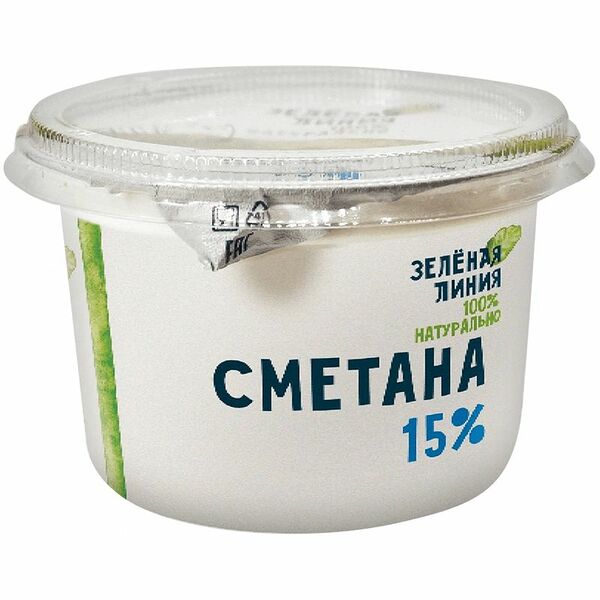 Сметана 15% Зелёная Линия, 250г