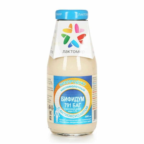 Бифидум Лактомир 791 БАГ с антиоксидантами 3.2%, 300 мл