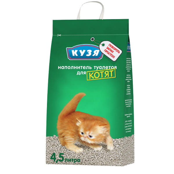 Кузя наполнитель минеральный впитывающий для котят 4.5 л