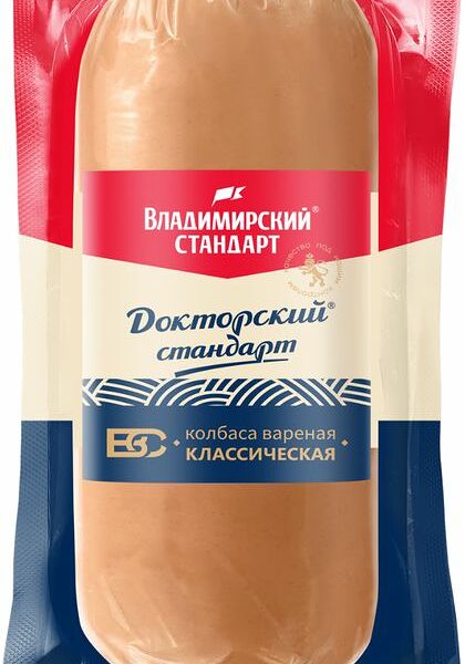Колбаса Владимирский Стандарт Классическая вареная 500г