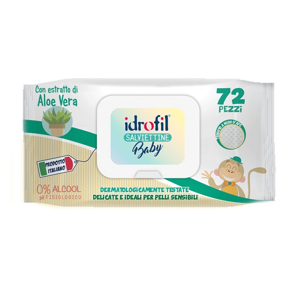 

Салфетки влажные с экстрактом алоэ вера детские, Idrofil, 72 шт