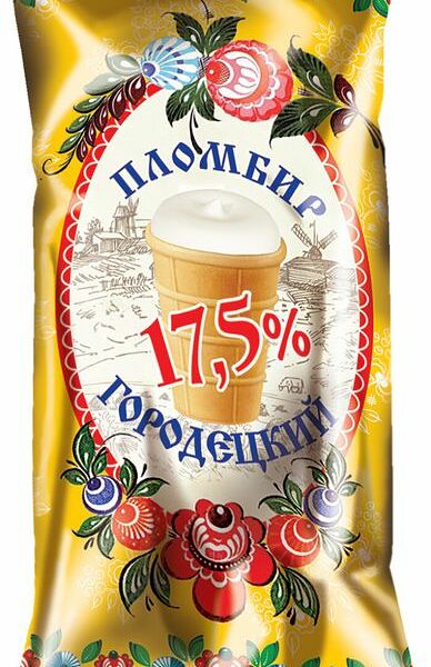 Пломбир Городецкий ванильный стаканчик 17.5%, 90г