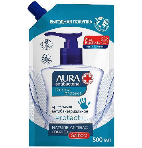 Крем-мыло Aura Derma Protect антибактериальное