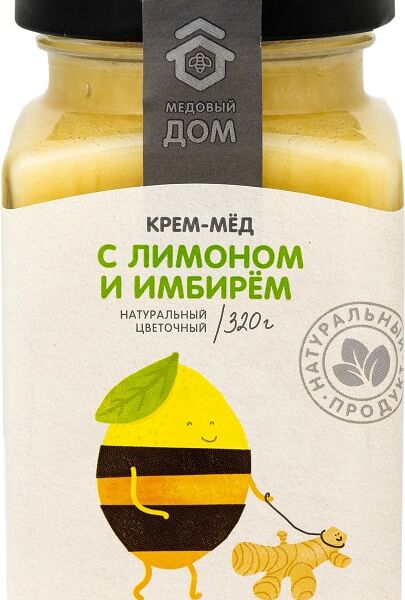 Крем-мед Медовый Дом Цветочный с имбирем и лимоном 320г