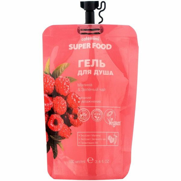 Гель для душа Cafe mimi а Малина-зеленый чай 100 мл