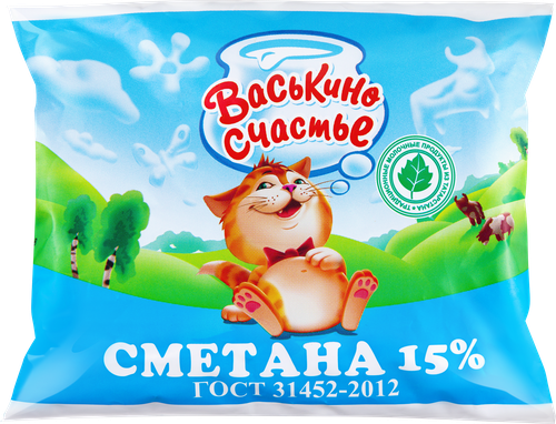 

Сметана Васькино счастье 15% 250 г