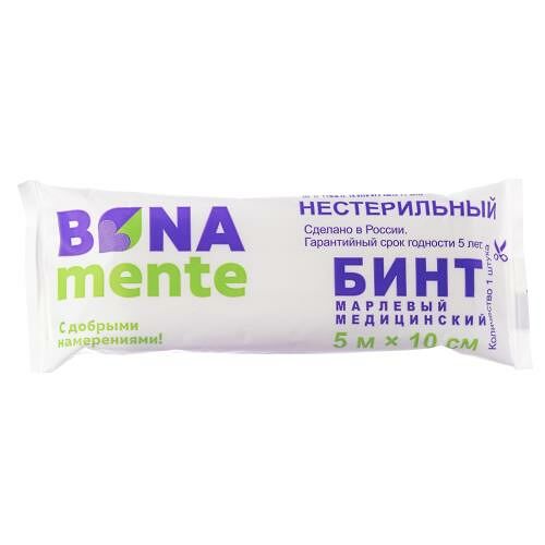Bona mente! бинт медицинский марлевый нестерильный 5м х10см