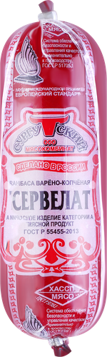 

Колбаса Сургутский мясокомбинат Сервелат категории А варено-копченый вес
