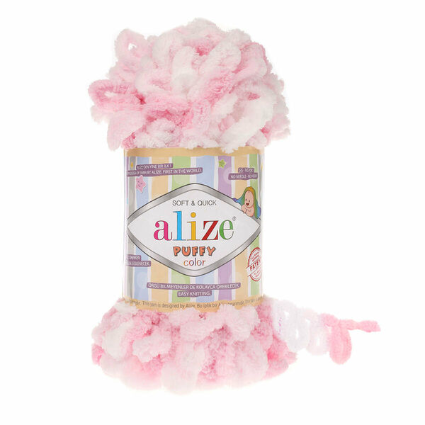 Пряжа Alize 'Puffy Color' 100г 9м (100% микрополиэстер)(5863 секционный)