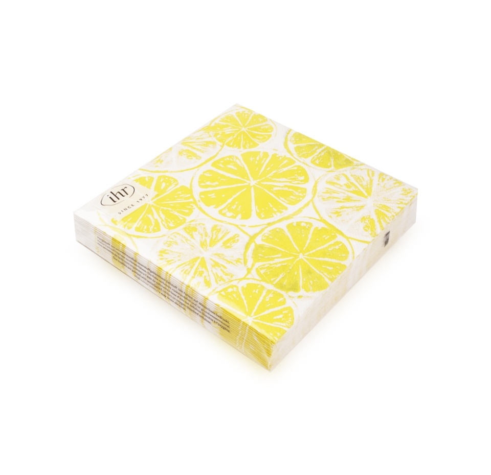 

Салфетки бумажные Lemon Bar 33х33 см 3-сл желтые IHR 20 шт