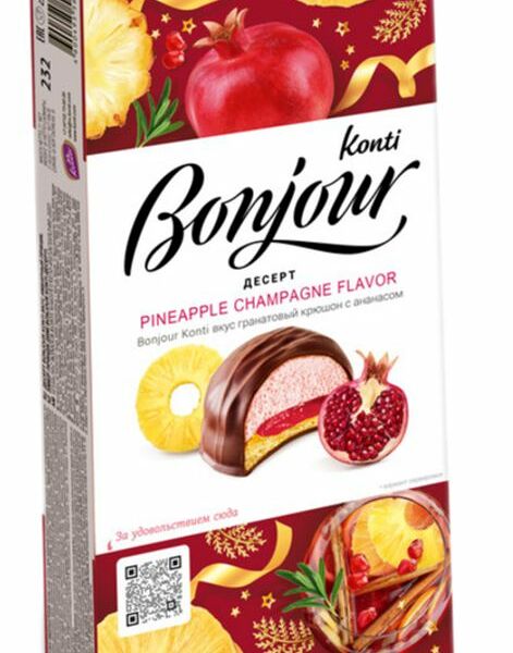 Десерт Konti Bonjour Гранатовый крюшон с ананасом 232г