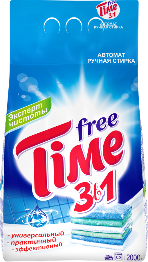 

Стиральный порошок Free Time 3 в 1, 2 кг
