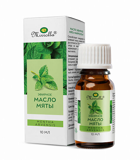 Масло эфирное Mirrolla мята 10 мл