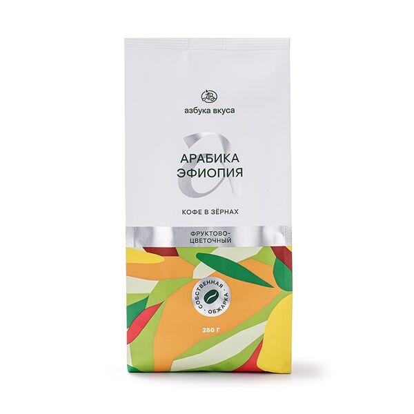 Кофе в зёрнах «Арабика. Эфиопия», «Азбука вкуса», 250 г, Россия