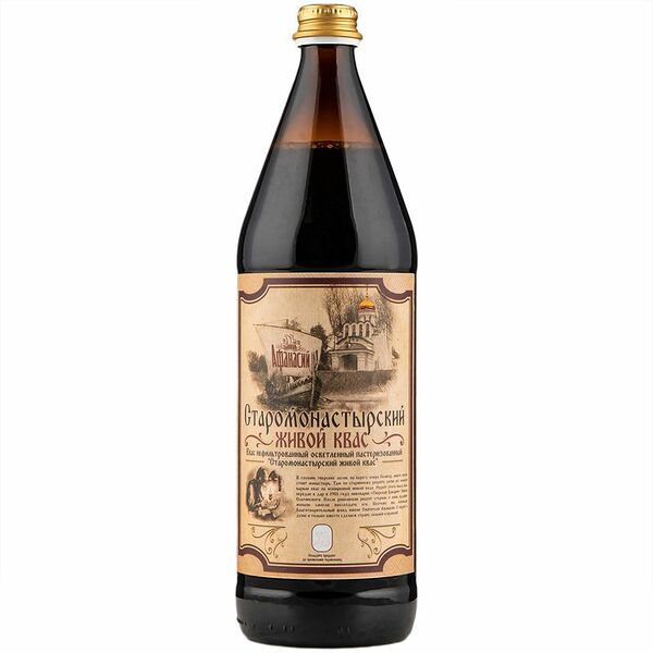 Квас живой Афанасий Старомонастырский нефильтрованный, 1л