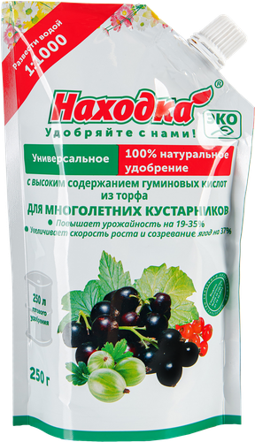 

Удобрение органическое для многолетних кустарников НАХОДКА Универсальное, с высоким содержанием гуминовых кислот, Эко, Арт. АУ210007, 250г