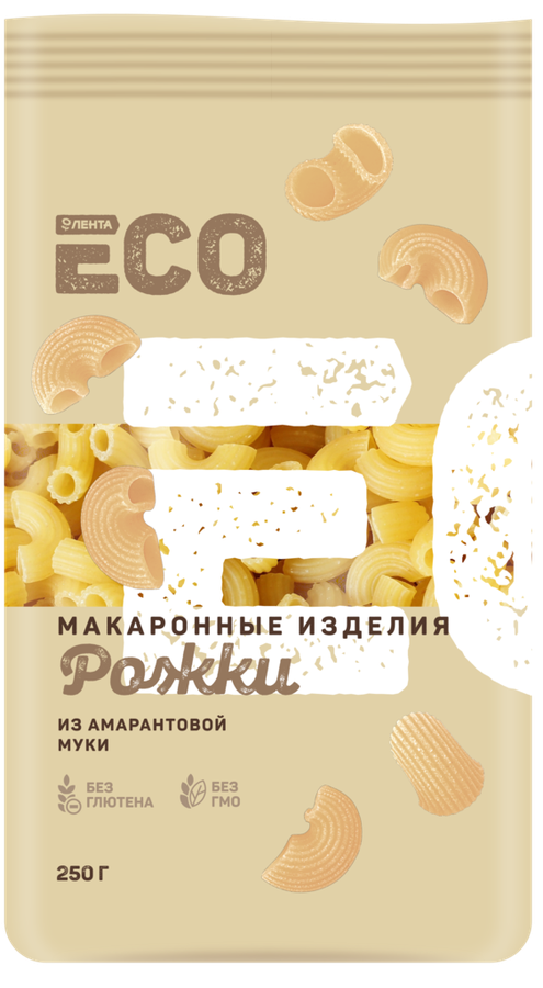 

Макароны безглютеновые ЛЕНТА ECO Рожки, из амарантовой муки
