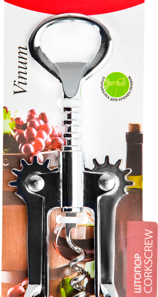 Штопор ATTRIBUTE Viva хромир 15см с открывалкой 