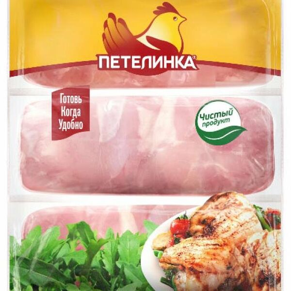 Филе бедра цыпленка-бройлера Петелинка (0,7-1,1 кг), 1 упаковка ~ 0,9 кг