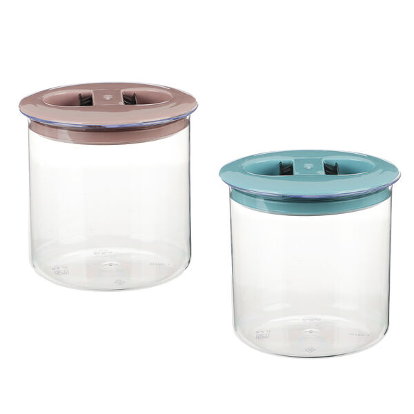 Банка вакуумная Полимербыт круглая для сыпучих продуктов 0.6л, d-11см, h-10,5 см в ассортименте