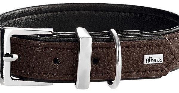 Hunter ошейник кожаный Vega 32-40/2,8 см., Малиновый