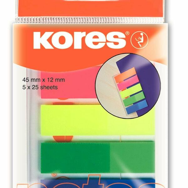 Клейкие закладки пласт. 5цв.по 25л. Film Kores 45105