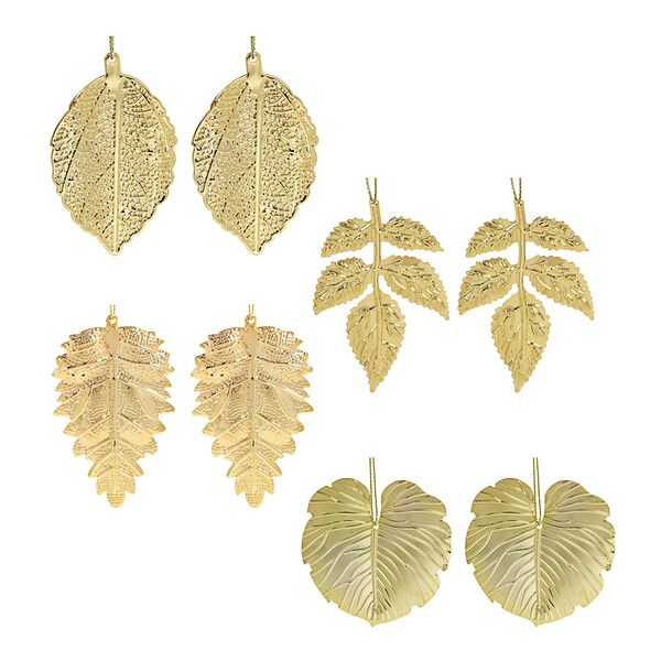 Набор подвесок Сноубум в виде листьев 8-10 см металл в ассортименте