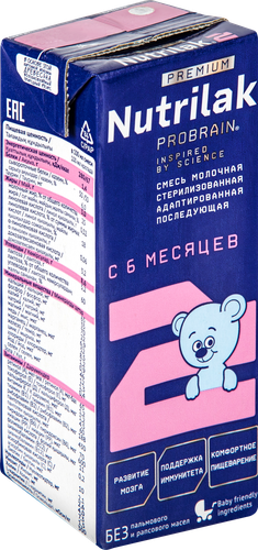 

Смесь молочная Nutrilak Premium 2, с 6 месяцев 200 мл