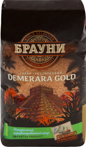 

Сахар тростниковый Брауни Демерара тёмный, 900г