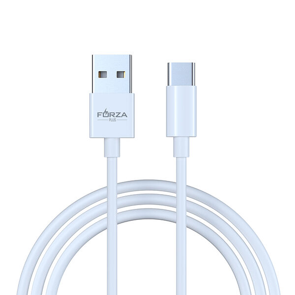 Forza кабель для зарядки эталон type-c, 1м, быстрая зарядка 3а, qc, pd 20w, tpe, белый, кейс