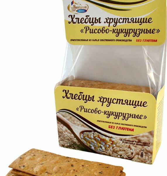 Хлебцы Монастырский Двор Рисово-кукурузные хрустящие безглютеновые