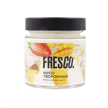 Мусс творожный Fresco банан, клубника, манго 