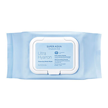 Салфетки для умывания Missha Aqua Ultra Hyalron и снятия макияжа 30 шт, Республика Корея