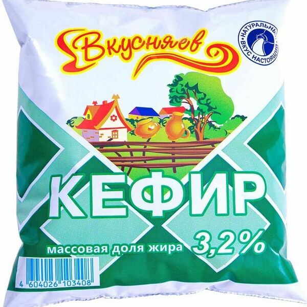 Кефир Вкусняев 3.2%, 430г