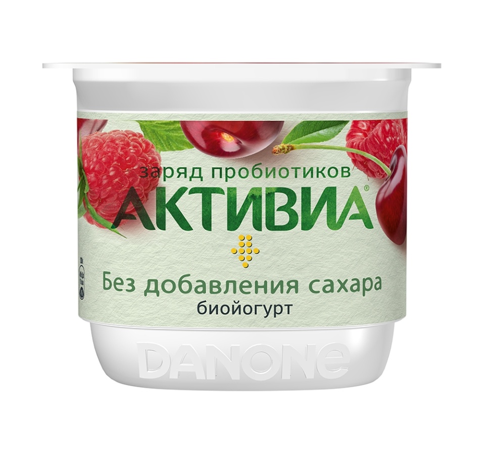 

Биойогурт без добавления сахара «Вишня, яблоко, малина» 2.9%, «Активиа»
