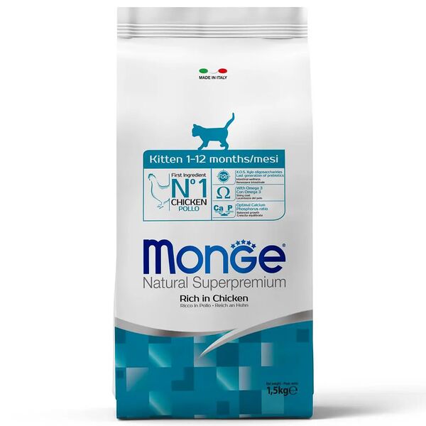 Сухой корм Monge Cat Kitten для котят Курица, 1.5 кг