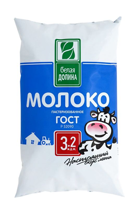 

Молоко Белая Долина пастеризованное 3.2% 900 мл