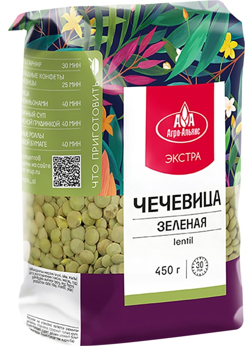 

Чечевица Агро-Альянс Экстра элитная зеленая 450 г