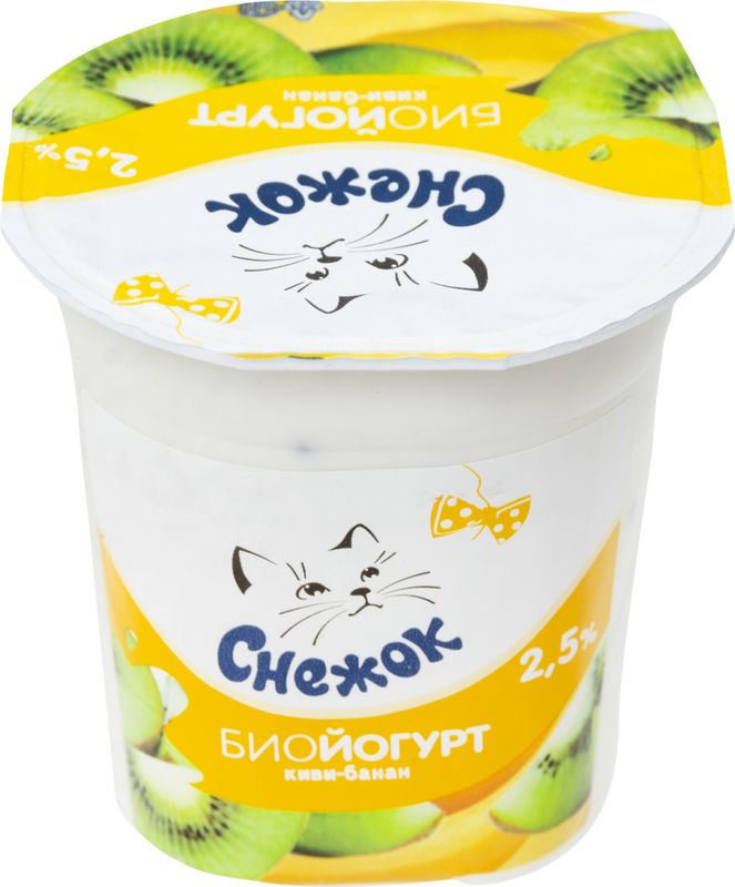 

Йогурт Снежок (БиоЙогурт) с киви и бананом 2,5% 120 г