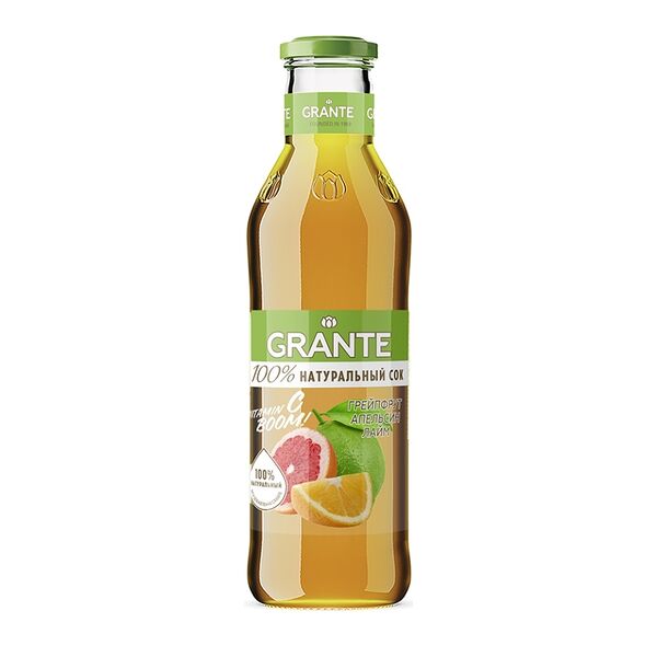 Сок Grante грейпруфрут апельсин лайм восстановленный 0.75л