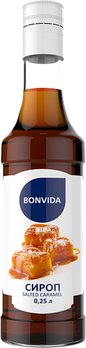 Сироп BONVIDA со вкусом соленая карамель, 250мл