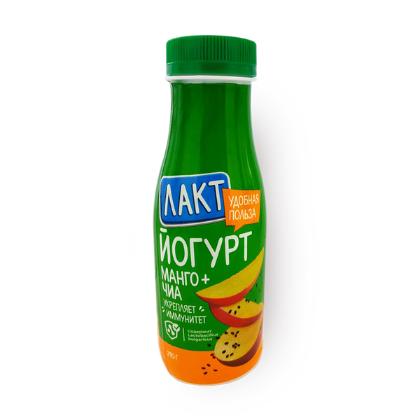 Йогурт Лакт с наполнителем Манго с семенами чиа 1,5% без змж