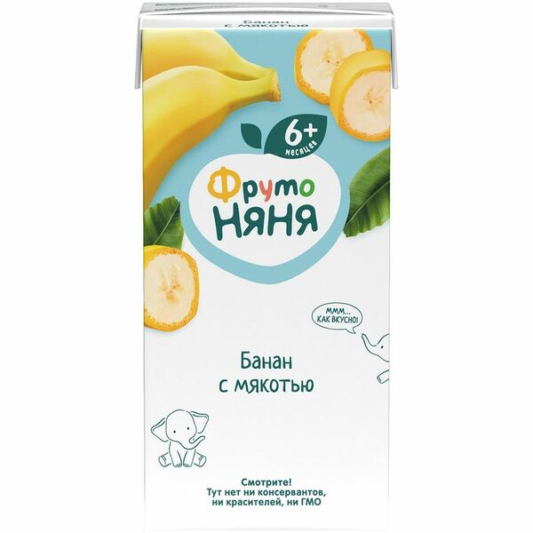 Нектар ФрутоНяня банановый с мякотью, 200мл