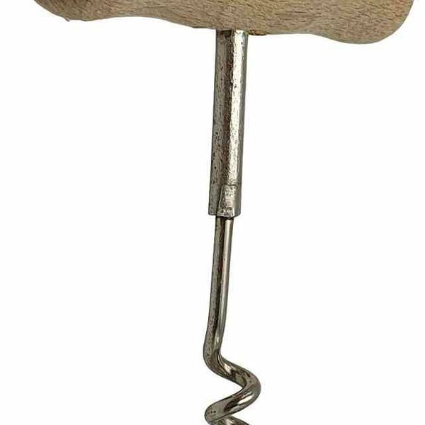 Штопор бытовой сталь с деревянной ручкой, 10×8×2 см