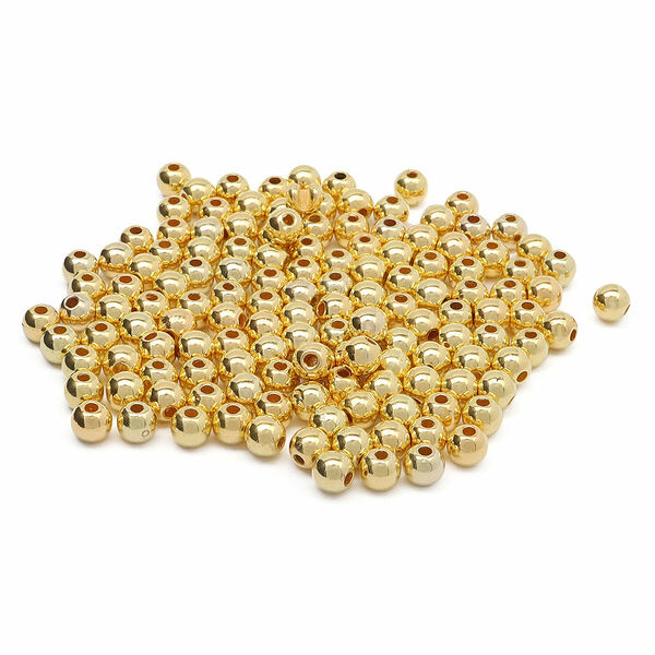 MH.КР Бусины пластиковые, под металл, 6мм 15гр (130+/-10шт), Astra&Craft(MH.КР.06 золото)