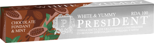 

Зубная паста President White&Yummy Шоколадный фондан с мятой 75 г
