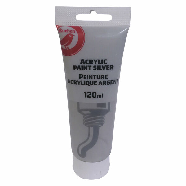 Краска акриловая АШАН Красная птица серебряная 120мл