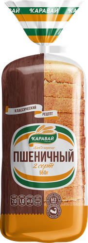 

Хлеб КАРАВАЙ Пшеничный, 2-й сорт, 550г