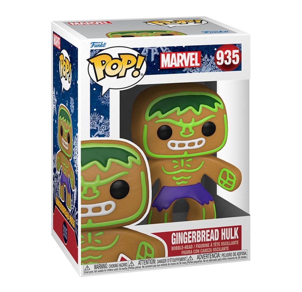 

Фигурка Funko POP Bobble Marvel Holiday Gingerbread Халк в образе имбирного пряника из вселенной, Вьетнам